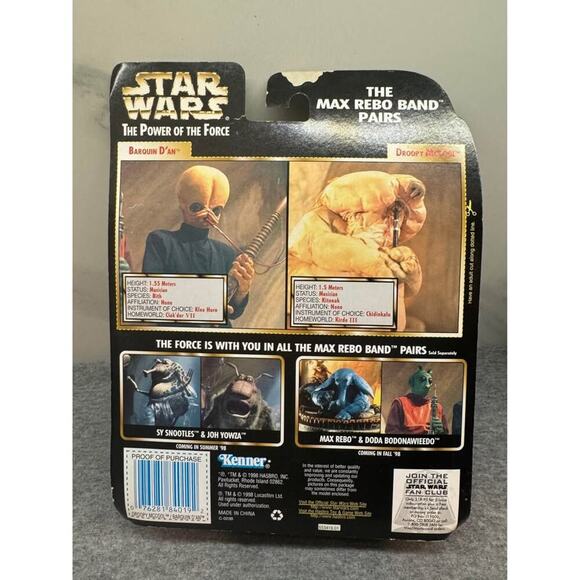 1998 Star Wars New in Box Kenner Max Rebo Band Pairs Barquin D’An Droopy McCool - Picture 4 of 5